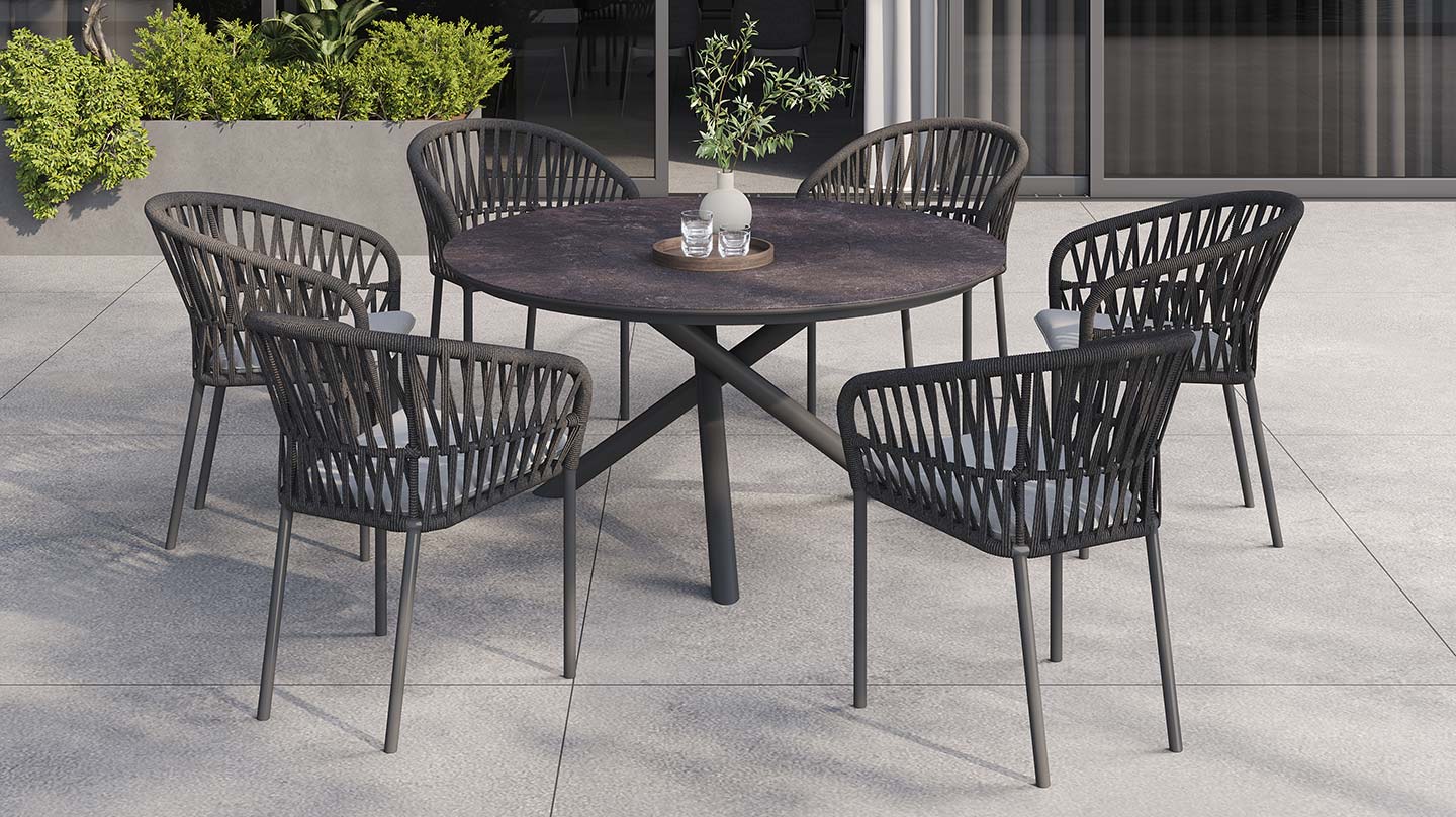 Laguna Dining + Reno Armchair